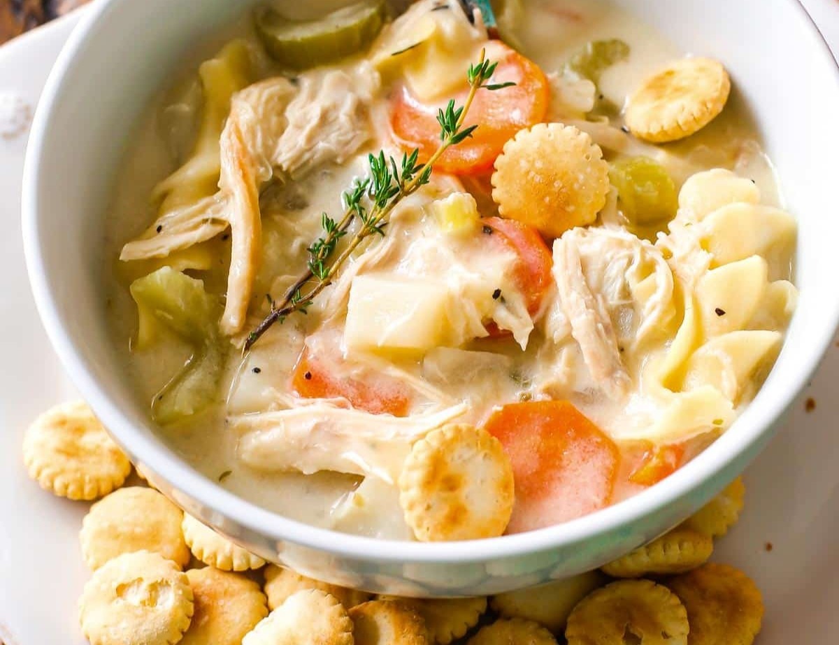 Creamy Chicken Noodle Soup suggested serving