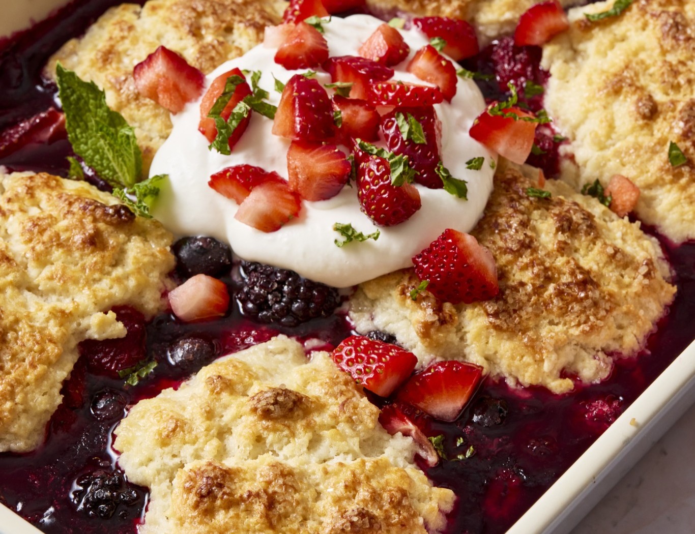 Mixed Berry Cobbler top view