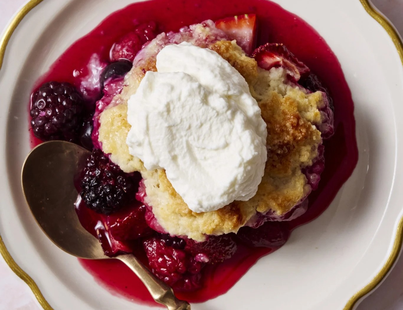 Mixed Berry Cobbler suggested serving